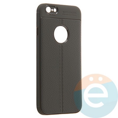 Накладка силиконовая 360 с кожаными вставками на Iphone 6/6S серая - фото 22672