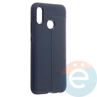 Накладка силиконовая 360 с кожаными вставками на Huawei P20 Lite синяя - фото 22678