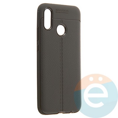 Накладка силиконовая 360 с кожаными вставками на Huawei P20 Lite серая - фото 22681