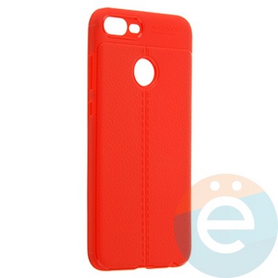 Накладка силиконовая 360 с кожаными вставками на Huawei Honor 9 Lite красная - фото 22684