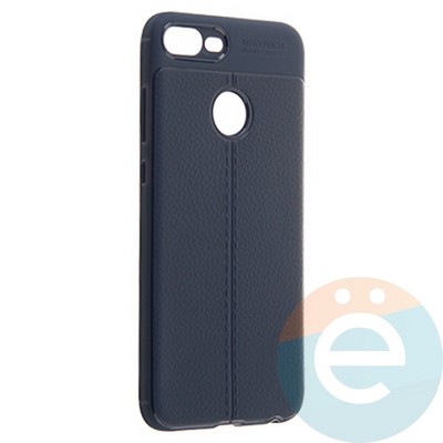 Накладка силиконовая 360 с кожаными вставками на Huawei Honor 9 Lite синяя - фото 22687