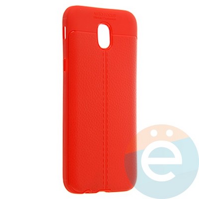 Накладка силиконовая 360 с кожаными вставками на Samsung Galaxy J5 2017 красная - фото 22693