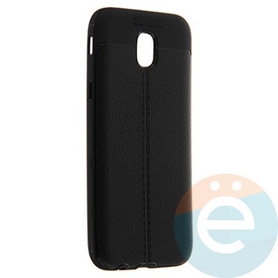 Накладка силиконовая 360 с кожаными вставками на Samsung Galaxy J5 2017 черная - фото 22696