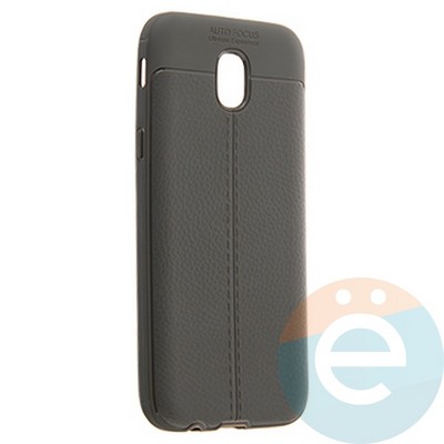 Накладка силиконовая 360 с кожаными вставками на Samsung Galaxy J5 2017 серая - фото 22702