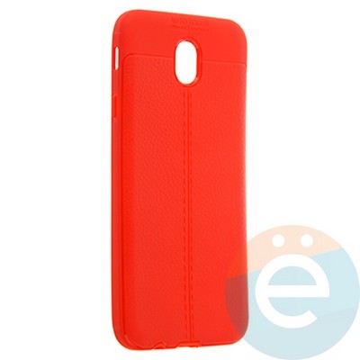 Накладка силиконовая 360 с кожаными вставками на Samsung Galaxy J7 2017 красная - фото 22705