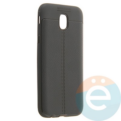 Накладка силиконовая 360 с кожаными вставками на Samsung Galaxy J7 2017 серая - фото 22714