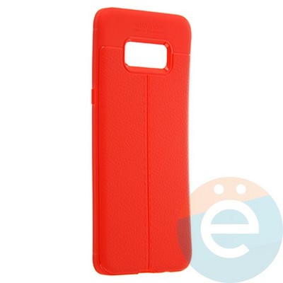 Накладка силиконовая 360 с кожаными вставками на Samsung Galaxy S8 Plus красная - фото 22727