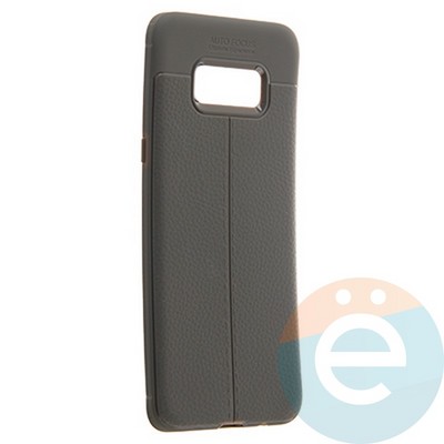 Накладка силиконовая 360 с кожаными вставками на Samsung Galaxy S8 Plus серая - фото 22733