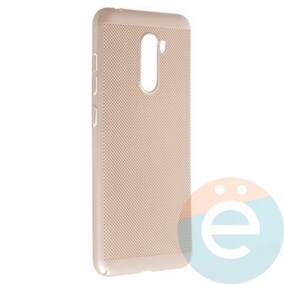 Накладка пластиковая перфорированная на Pocophone F1 золотистая - фото 22824