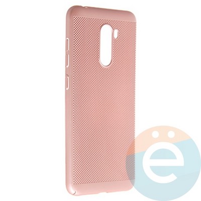Накладка пластиковая перфорированная на Pocophone F1 розовая - фото 22827