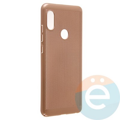 Накладка пластиковая перфорированная на Xiaomi Redmi Note 5 Pro золотистая - фото 22842