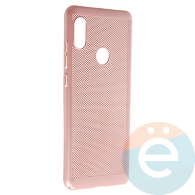 Накладка пластиковая перфорированная на Xiaomi Redmi Note 5 Pro розовая - фото 22845