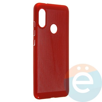 Накладка пластиковая перфорированная на Xiaomi Mi A2 Lite красная - фото 22860