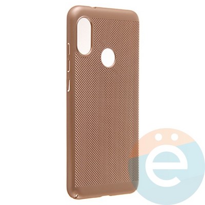 Накладка пластиковая перфорированная на Xiaomi Mi A2 Lite золотистая - фото 22869