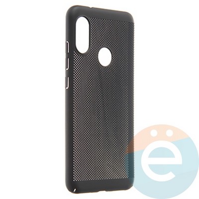 Накладка пластиковая перфорированная на Xiaomi Mi A2 Lite черная - фото 22872