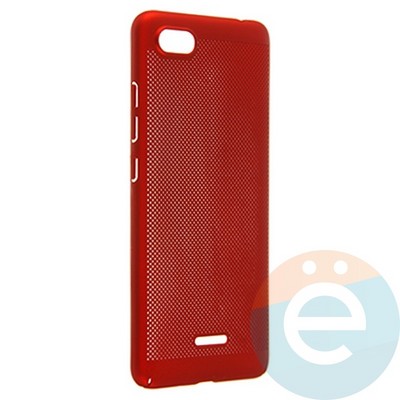 Накладка пластиковая перфорированная на Xiaomi Redmi 6A красная - фото 22875