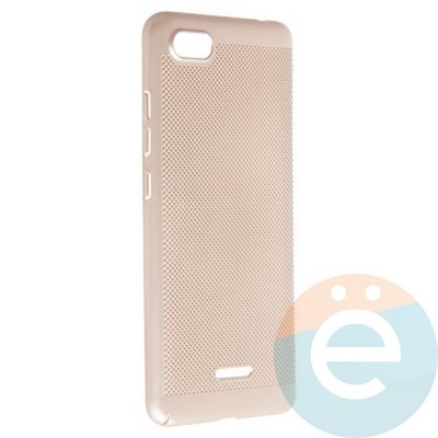 Накладка пластиковая перфорированная на Xiaomi Redmi 6A золотистая - фото 22884