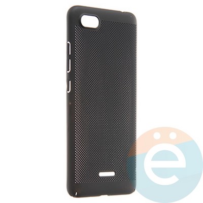 Накладка пластиковая перфорированная на Xiaomi Redmi 6A черная - фото 22887