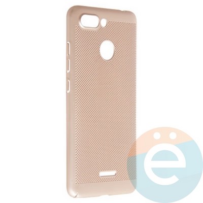 Накладка пластиковая перфорированная на Xiaomi Redmi 6 золотистая - фото 22899