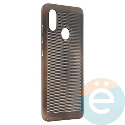 Накладка пластиковая перфорированная на Xiaomi Mi 8 черная - фото 22935