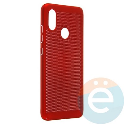 Накладка пластиковая перфорированная на Xiaomi Mi 8 красная - фото 22938
