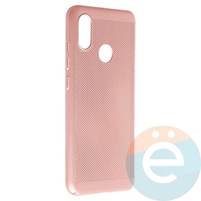 Накладка пластиковая перфорированная на Xiaomi Mi 8 розовая - фото 22944
