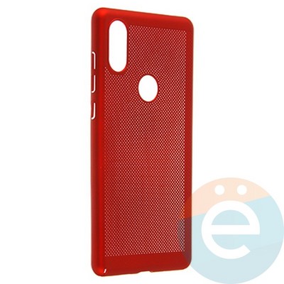 Накладка пластиковая перфорированная на Xiaomi Mi Mix 2s красная - фото 22953