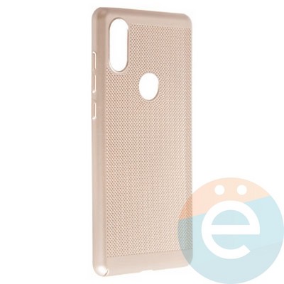 Накладка пластиковая перфорированная на Xiaomi Mi Mix 2s золотистая - фото 22956