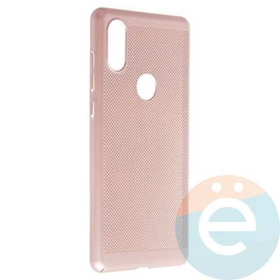 Накладка пластиковая перфорированная на Xiaomi Mi Mix 2s розовая - фото 22959