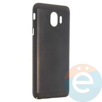 Накладка пластиковая перфорированная на Samsung Galaxy J4 (2018) черная - фото 22979