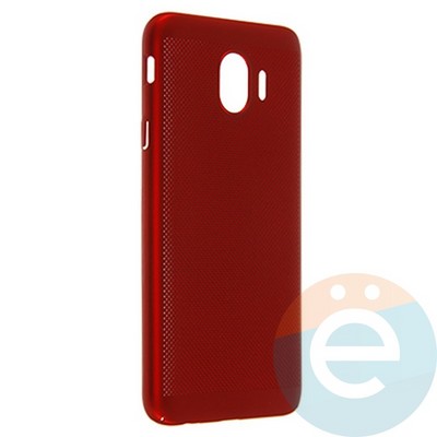 Накладка пластиковая перфорированная на Samsung Galaxy J4 (2018) красная - фото 22982