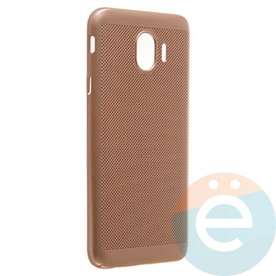 Накладка пластиковая перфорированная на Samsung Galaxy J4 (2018) золотистая - фото 22988