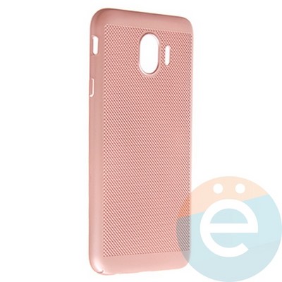 Накладка пластиковая перфорированная на Samsung Galaxy J4 (2018) розовая - фото 22991