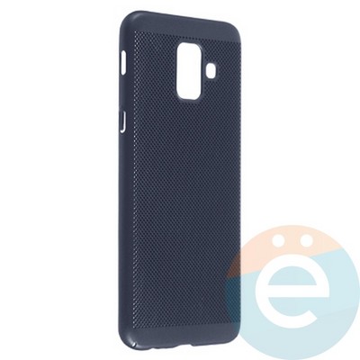 Накладка пластиковая перфорированная на Samsung Galaxy A6 (2018) синяя - фото 23012
