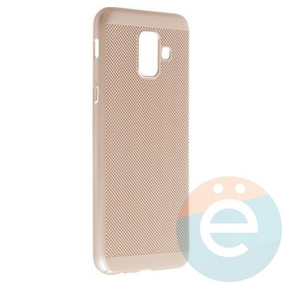 Накладка пластиковая перфорированная на Samsung Galaxy A6 (2018) золотистая - фото 23015
