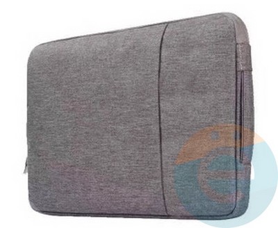 Конверт-папка-чехол для ноутбука и планшета (13-14 Дюймов) тканевый на молнии серый - фото 23586