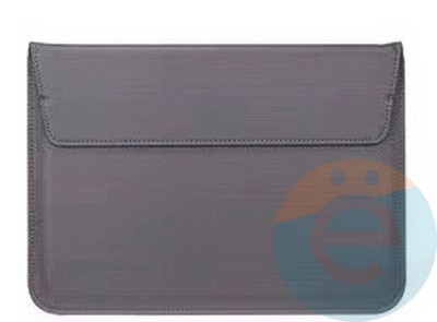 Конверт для ноутбука и планшета (13-14 Дюймов) из экокожи на магните серый - фото 23591