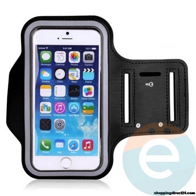 Спортивный чехол на руку для смартфона 5 дюймов черный - фото 25687
