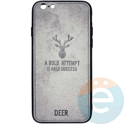 Накладка комбинированная джинсовая DEER для iPhone 6/6s серая - фото 25836