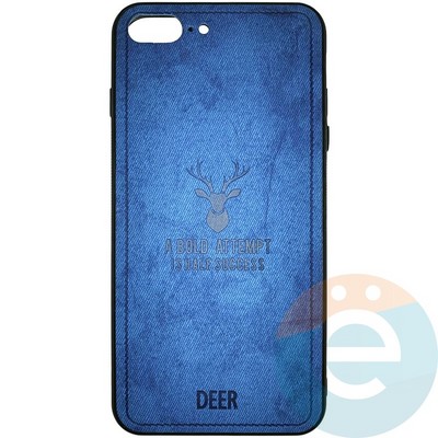 Накладка комбинированная джинсовая DEER для iPhone 7 Plus/8 Plus синяя - фото 25855