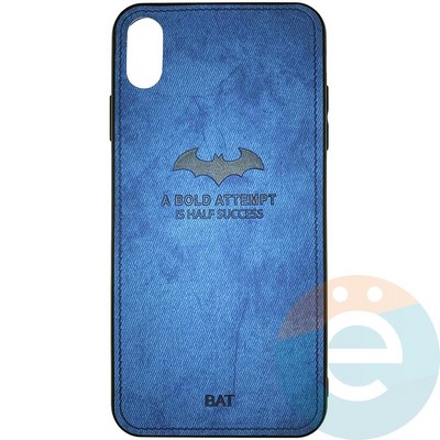 Накладка комбинированная джинсовая BAT для iPhone Xs Max синяя - фото 25879