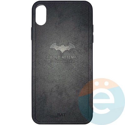 Накладка комбинированная джинсовая BAT для iPhone Xs Max черная - фото 25880