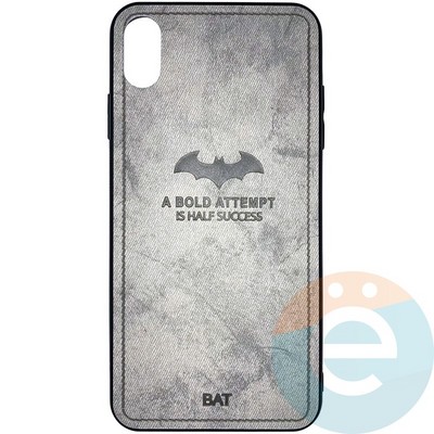 Накладка комбинированная джинсовая BAT для iPhone Xs Max серая - фото 25881
