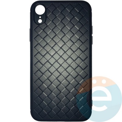 Накладка силиконовая плетёная на Apple iPhone XR черная - фото 26051