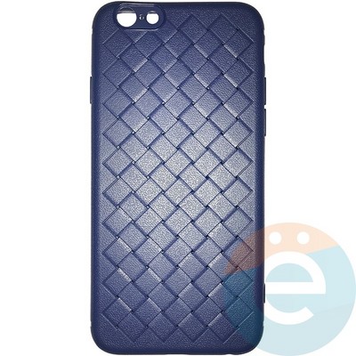 Накладка силиконовая плетёная на Apple iPhone 6 Plus/6s Plus синяя - фото 26061