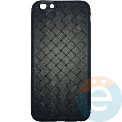 Накладка силиконовая плетёная на Apple iPhone 6/6s черная - фото 26048