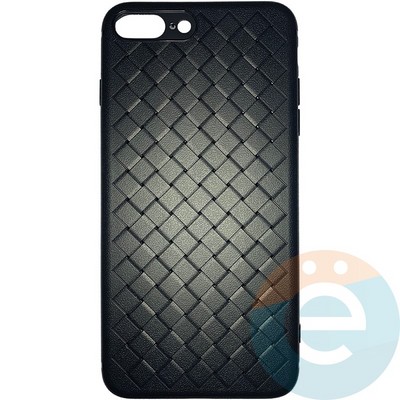 Накладка силиконовая плетёная на Apple iPhone 7 Plus/8 Plus черная - фото 26066