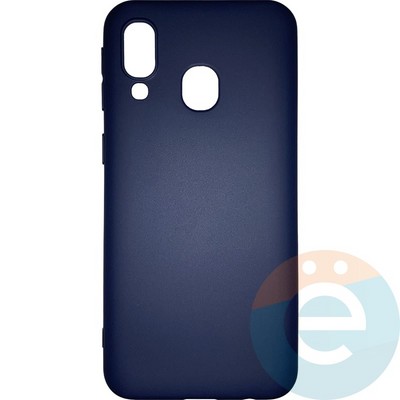 Накладка силиконовая Soft Touch ультратонкая для Samsung Galaxy A40 синяя - фото 26102
