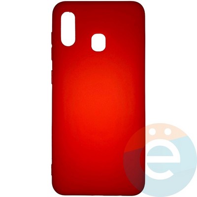 Накладка силиконовая Soft Touch ультратонкая для Samsung Galaxy A30/A20 красная - фото 26121