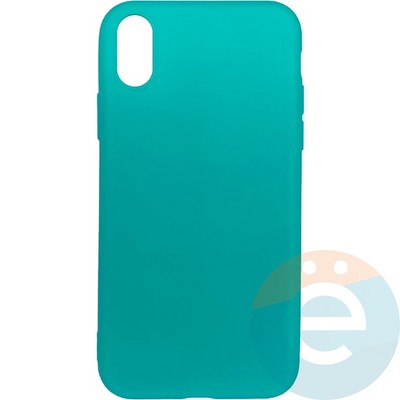 Накладка силиконовая Soft Touch ультратонкая для Apple iPhone X бирюзовая - фото 26229